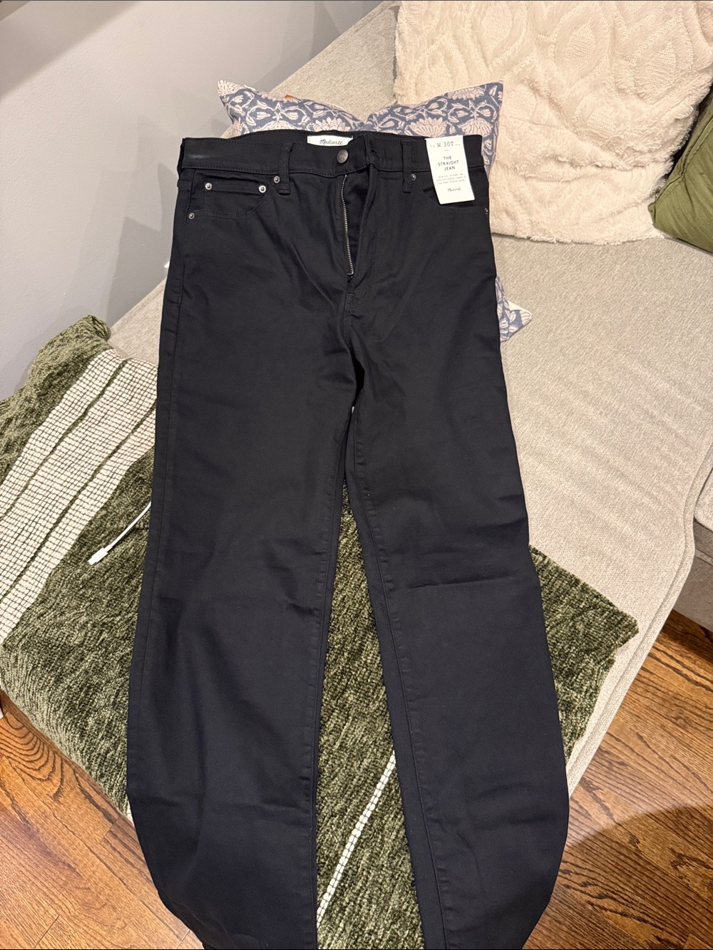 Black Straight-Leg Jeans